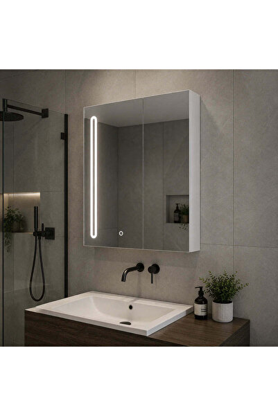OEM Dulap Ingrid cu oglindă LED DBP127 80x70 Alb