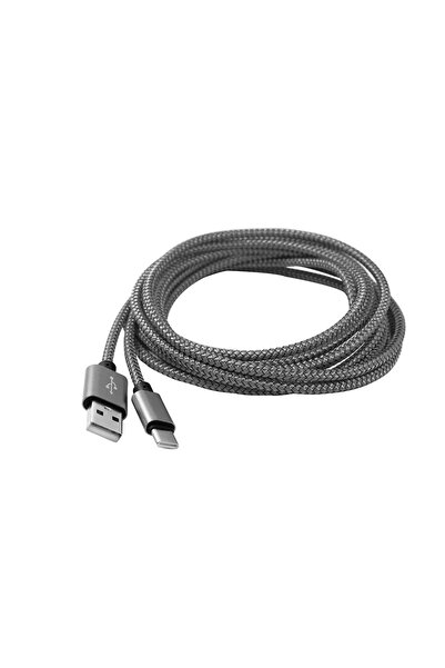 Choice كابل USB-A إلى Type-C رمادي اللون بطول 3 أمتار، يدعم مزامنة البيانات و...
