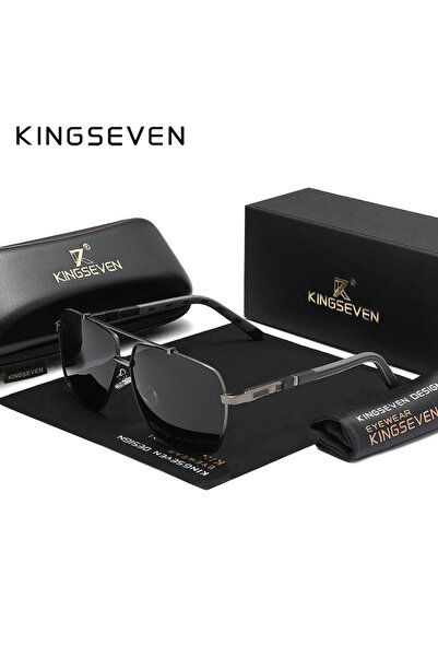 Choice3 نظارات شمسية فاخرة جديدة من KINGSEVEN بلون رمادي غامق للرجال، إطار كب...