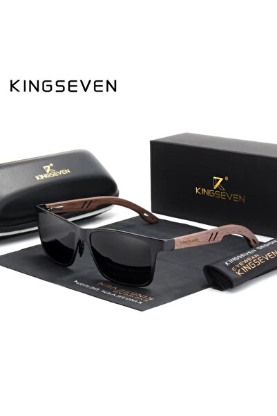 Choice Black KINGSEVEN Brand Wooden Sunglasses High Quality Rectangle Frame M...
