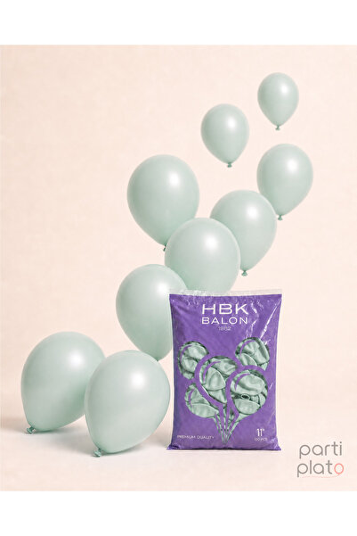 HBK Balon بالونات لاتكس باللون الأخضر الشتوي الباستيلي مقاس 11 بوصة، عبوة من ...