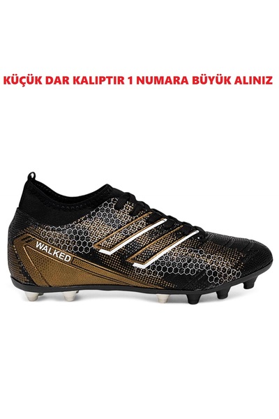 Walked Siyah Renk Boğaz Çorap Bilekli Erkek Çocuk Çivili Dişli Krampon Halı S...