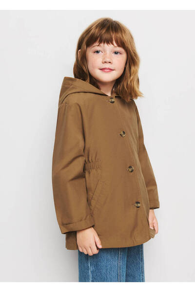 MANGO Baby Gathered-waist trench coat