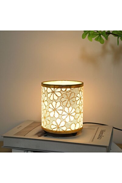 Choice Warm White YELLOW black Minimalist fabric desk lamp, USB switch button...