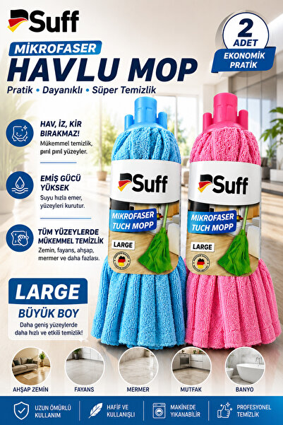 Suff 2 Adet Mikrofiber Havlu Mop Large
