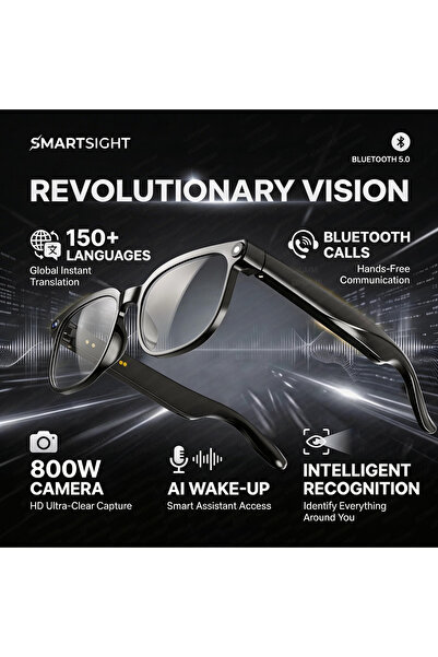 choice2 Transparent 2026 4K 8MP Smart Glasses Men HD Camera 150+Language Tran...