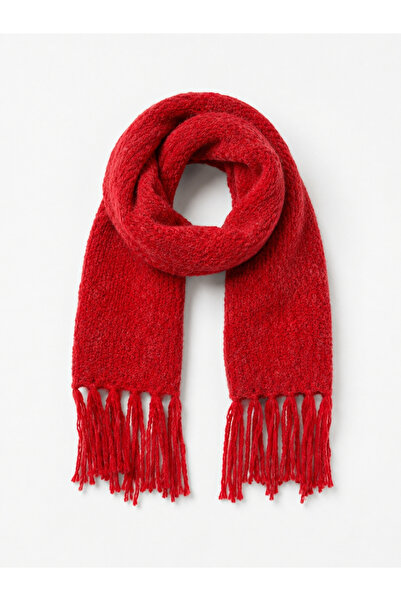 Retrobird Large Size Knitted Scarf Women's Brick Red