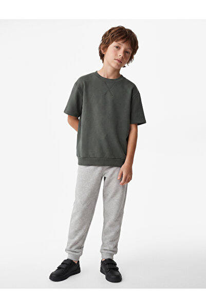 Koton Crew Neck Cotton Short Sleeve Oversize Sweatshirt