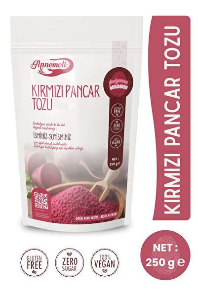 Annemeli KIRMIZI PANCAR TOZU 250 GR - %100 DOĞAL KATKISIZ KORUYUCUSUZ ÖĞÜTÜLM...