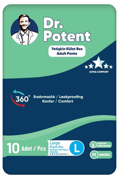 DR POTENT Dr.Potent Large (L) Size Large Size Patient Diapers with Waistband ...