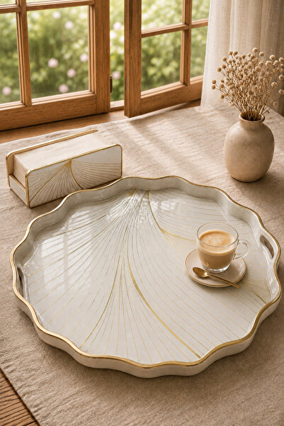 Enza Beste Çay Kahve Kahvaltılık Ve Sunum Tepsisi 40 x 40