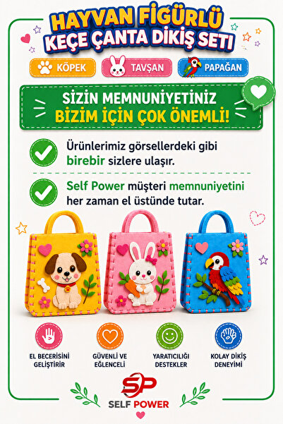 Self Power 3 LÜ KEÇE DİKİŞ ÇANTA SETİ