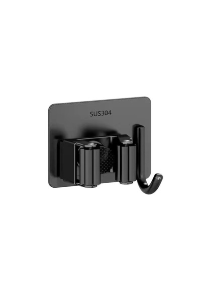 Choice B-Black 304 Stainless Steel Mop Holder Hook Wall Mounted Mop Organizer...