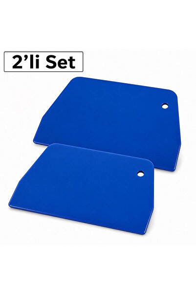 dinckitchen Plastik Hamur Kazıyıcı Dikdörtgen Mavi 2li Set 2li Set