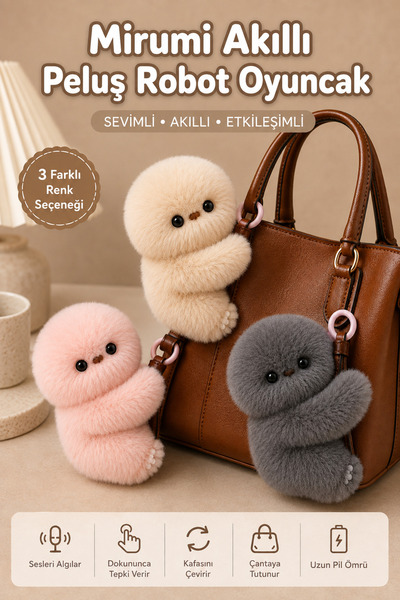 TREND Mirumi Etkileşimli Peluş Robot Oyuncak – Hareketli Kafa ve Sevimli Tepk...