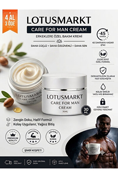 lotusmarkt Care For Man Cream Premium Plus Uzun Deneyim Krem
