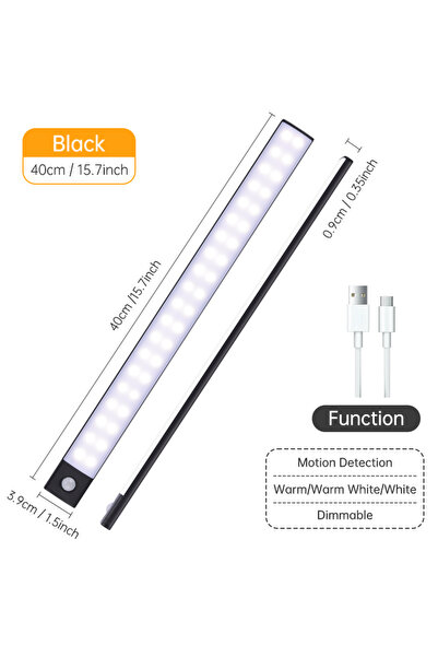 Choice Black 40CM 3color in one Lamp Night Light 20/30/40/60CM Motion Sensor ...
