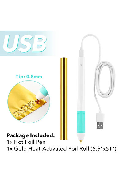 Choice 0.8mm Hot Foil Pen USB Powered Hot Foil Pen Set 0.8mm Heat Active Pen ...