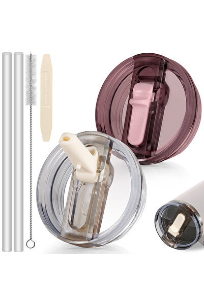 choice2 pink and Beigie 40oz Flip Straw Leak Proof Lid for Tumbler Lid Replac...
