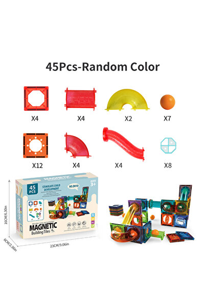 choice2 45pcs Light Magnetic Tiles Building Blocks for Kids, 3D Clear Educati...
