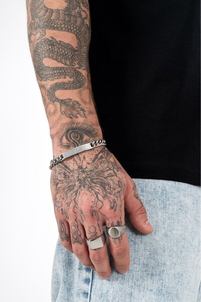 UKHWD SUPPLY Steel Imprint Men's Bracelet Ka1132Gm