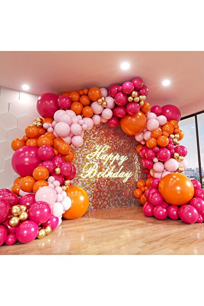 Choice Other Pink Orange 137pcs Pink,Orange & Gold Garland Kit for Birthdays,...