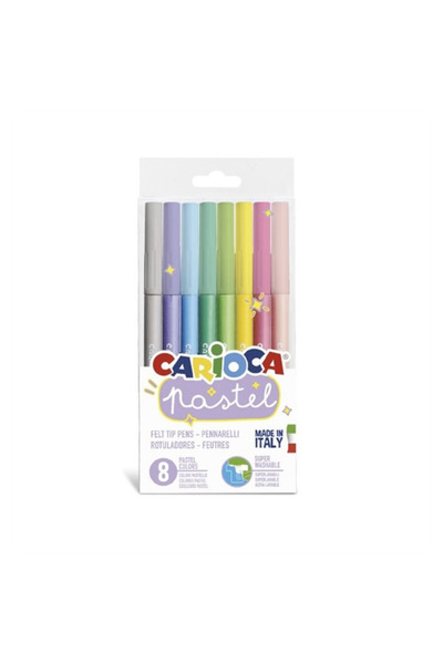 carioca Süper Yıkanabilir 8'li Pastel Renk Keçeli Kalem / 43032