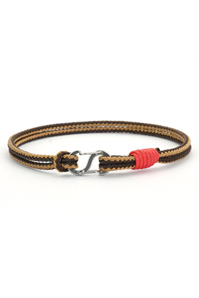 Choice 20.5cm Brown Nautical Handmade Braided Rope Bracelet Men Women Stainle...