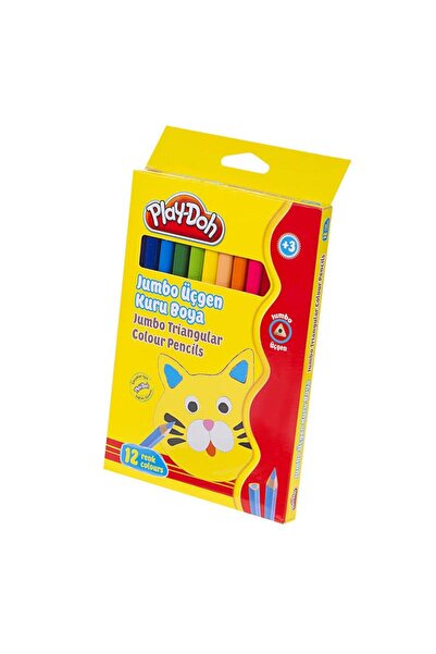 Play Doh Play-Doh 12 Renk Boya Kalemi Jumbo Üçgen Play-Ku008