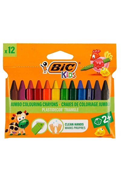 Bic Elleri Kirletmeyen Üçgen Mum Boya 12 Renk 829773