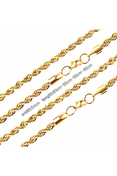 Choice قلادة من الفولاذ المقاوم للصدأ من LUXUSTEEL بطول 60 سم (24 بوصة) 5 مم ...