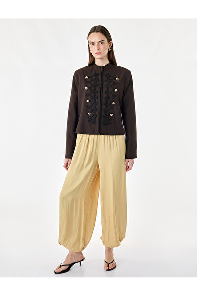 Koton High Waist Comfortable Fit Elastic Waistband Satin Shalwar Trousers