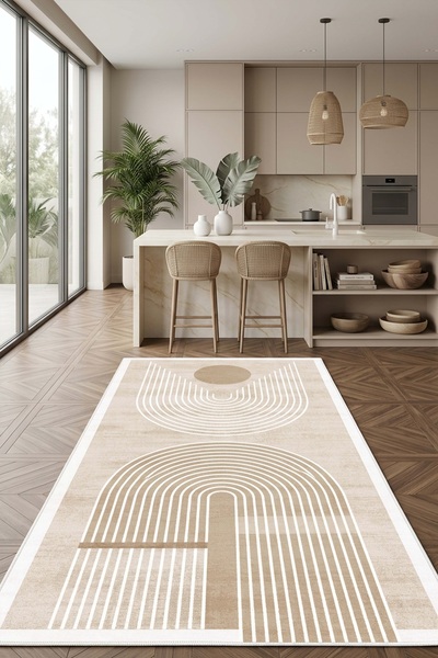 West Home Bohem Yıkanabilir Kaymaz Taban Leke Tutmaz Salon Halısı Mutfak Halısı ve Yolluk