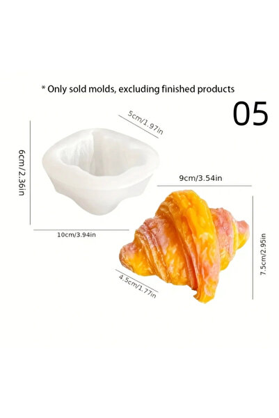 Choice1 Croissant 5 3D Snack Silicone Mold for Making Waffles Croissant Shape...