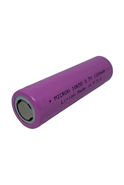 Micron 18650 Lityum Pil (BATARYA) 1200 Mah (AMPER) 3.7 V ( Volt) Şarj Edilebilir Başsız Pil