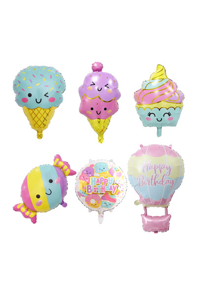 Choice Other 6pc mix Ice Cream Candy Dessert Cartoon Foil Balloons Birthday P...
