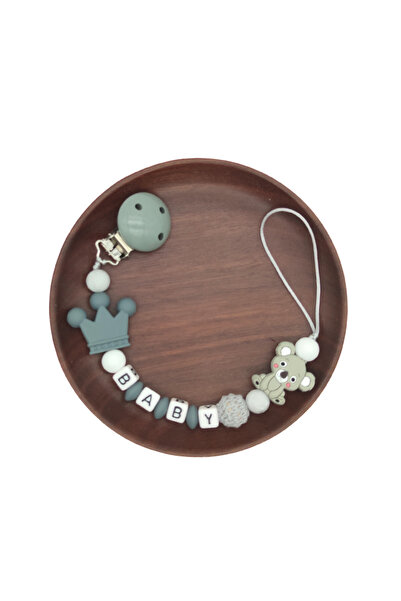choice2 DARK GRAY Handmade Silicone Baby Wooden Dummy Pacifier Clip Safe Teet...