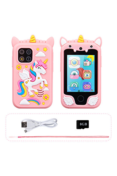 Choice1 Pink With 8G Kids Muscial Smart Phone Toys Cartoon Unicorn Touchscree...