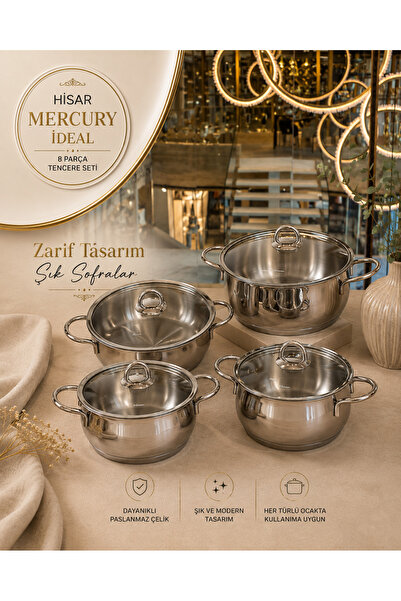 ŞİRİN VALENT HOME HİSAR MERCURY İDEAL 8 PRÇ TENCERE SETİ