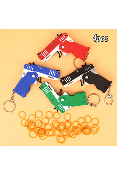 Choice 4pcs Metal Burst Band Toy - Mini Folding Launcher Toy With Keychain An...