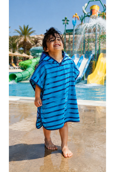 TaraAura 100% Cotton Colorful Oversize Poncho for Children Aged 3-8
