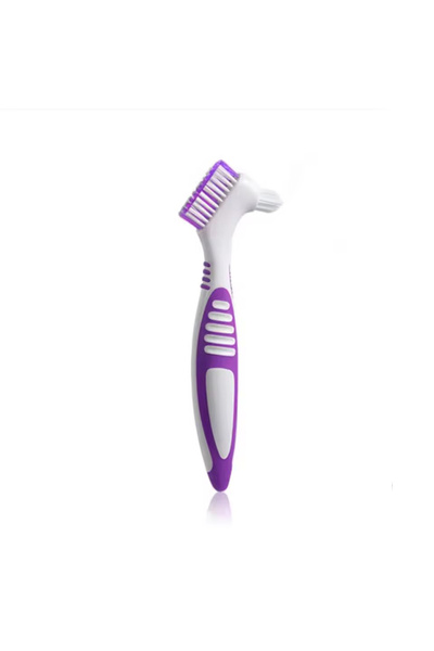 Choice3 PURPLE 1Pcs Denture Brush Toothbrush Dual Delicate Heads Teeth Braces...