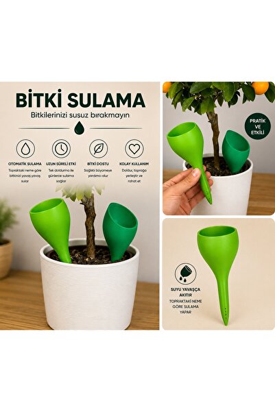 Bitki & Çiçek Dostu Yaprak Tasarımlı Pratik Saksı Sulama Hunisi