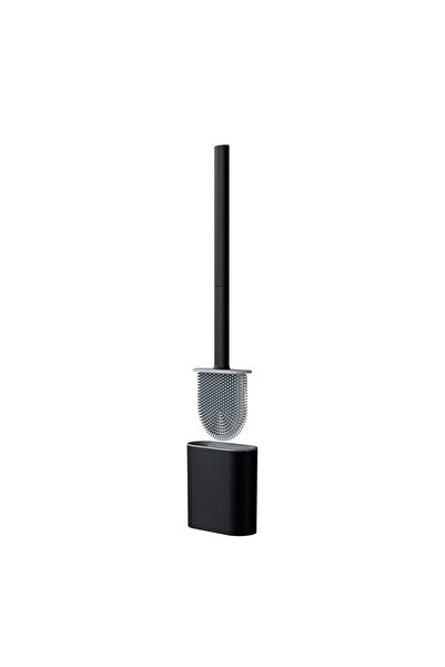 Choice1 Black Style A 1PC Wall Mounted Toilet Brush Set with Silicone Flat Br...