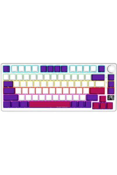 LORGAR Tastatură KBP7075W, LRG-KBP7075W-WH-US, Wireless, USB, RGB, Albă