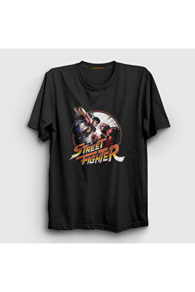 Presmono Unisex Black Ryu Vs Ken Street Fighter T-shirt411243tt