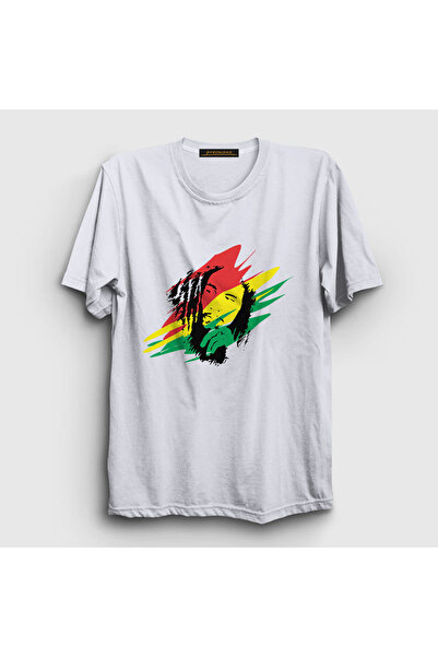 Presmono Unisex beli Think Bob Marley T-shirt 265873tt