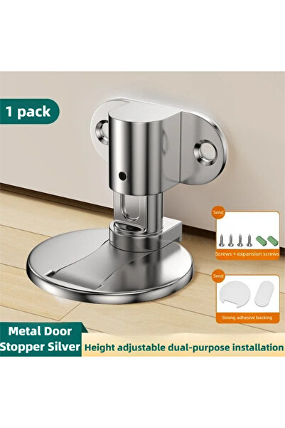 Choice1 Silver - 1 Pieces Perforation-Free Stainless Steel Door Stop Strong M...