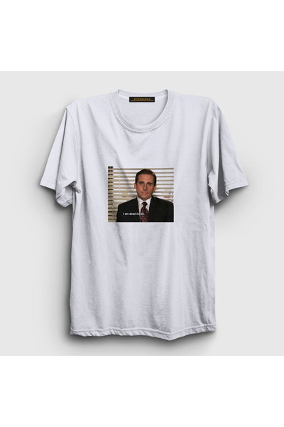 Presmono Unisex bela majica Dead Inside Michael Scott The Office T-shirt 3451...