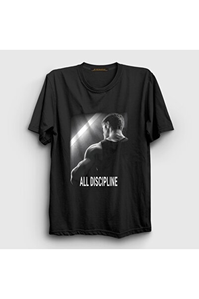 Presmono Ουνισέξ Μαύρο T-Shirt Discipline Gym Fitness David Laid 616955tt